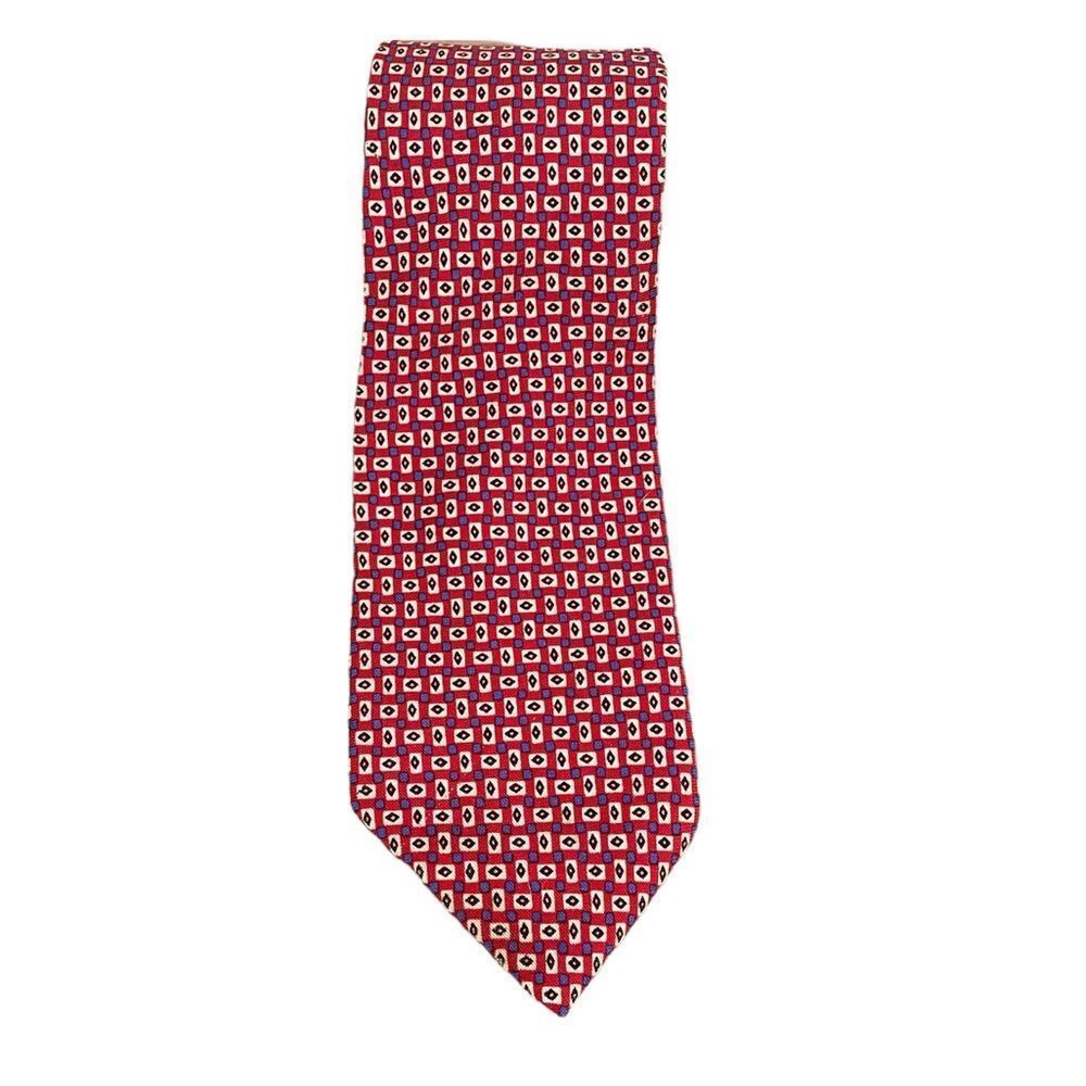 Lauren Ralph Lauren tie  mens red checked 100% silk tie